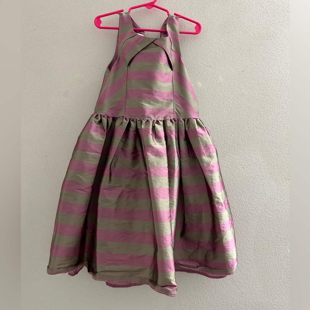 🦋 Striped shiny Pink and Gray Dress